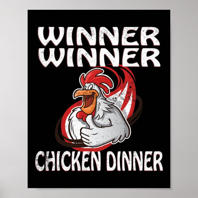 Gewinner Loser Video Game Chicken Dinner Game Play Poster (Vorne)