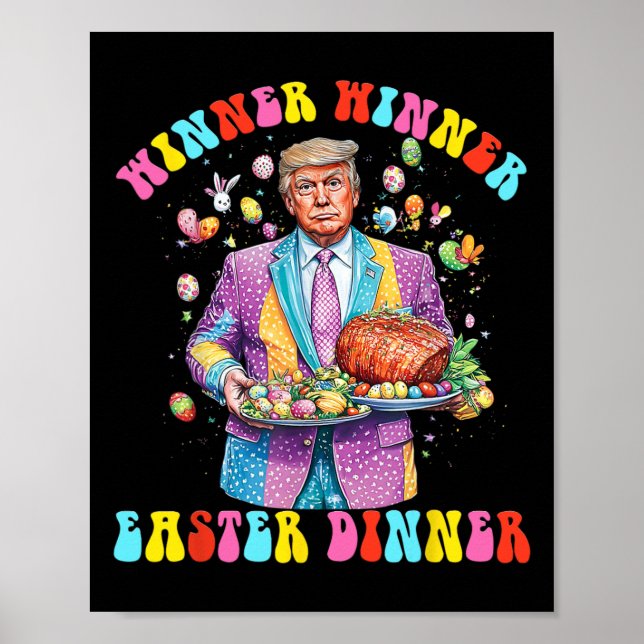 Gewinner Ostern Abendessen Präsident Trump glückli Poster (Vorne)