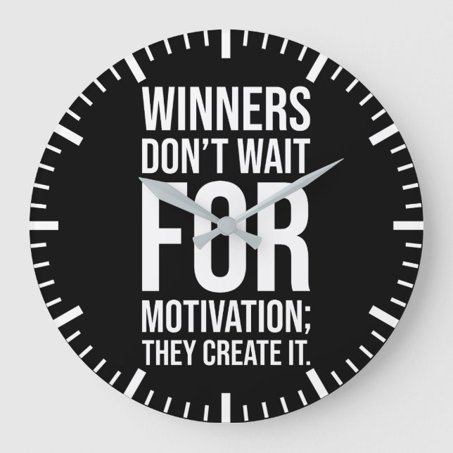 Gewinner schaffen Motivation - Erfolgsschleife Große Wanduhr (Vorderseite)