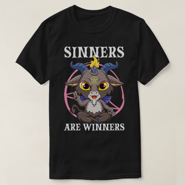 Gewinner sind Satanic Baphomet Satan Goat Pe T-Shirt (Design vorne)