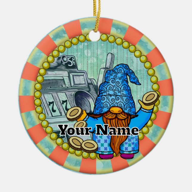 Gewinner-Slotgnome Keramik Ornament (Vorne)