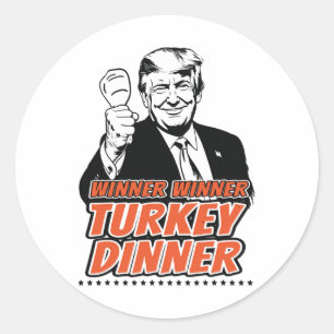 Gewinner Türkei Abendessen Funny Turkey Trump als Runder Aufkleber