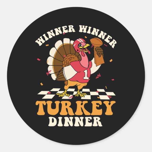 Gewinner Türkei Abendessen Fußball Herbst Thanksgi Runder Aufkleber (Vorderseite)