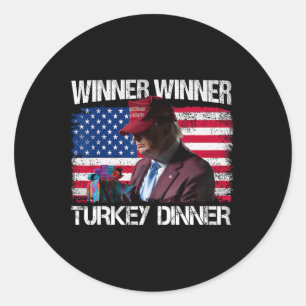 Gewinner Türkei Abendessen Spaß Funny Trump als Ge Runder Aufkleber
