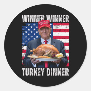Gewinner Türkei Abendessen Spaß Funny Trump als Ge Runder Aufkleber