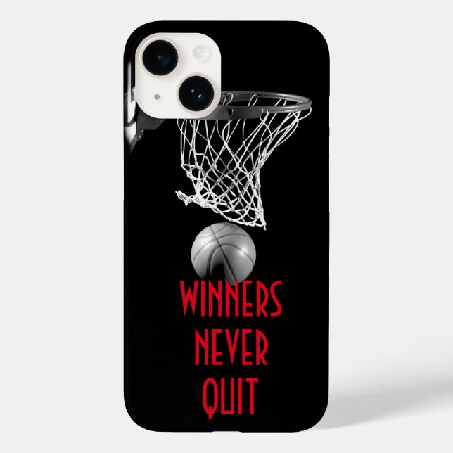 Gewinner verlassen nie Basketball Case-Mate iPhone 14 Hülle (Rückseite)