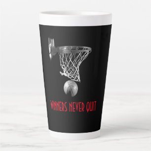 Gewinner verlassen nie Basketball Milchtasse