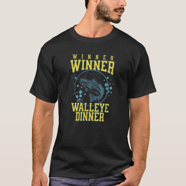 Gewinner Walleye Abendessen Funny Fish Fischer T-Shirt (Vorderseite)