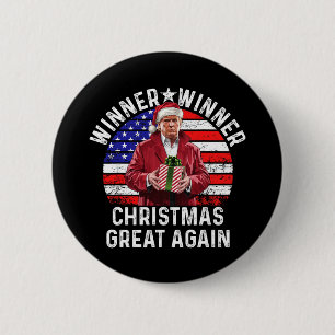 Gewinner Weihnachten Große Trump Funny Hu wieder Button