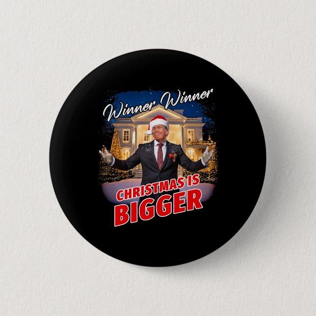 Gewinner Weihnachten ist größer - Präsident Trum Button (Vorderseite)