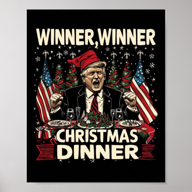 Gewinner Weihnachts-Abendessen Danke Trump Sant Poster (Vorne)