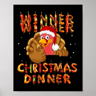 Gewinner Weihnachtsessen Abendessen Weihnachtsmann Poster
