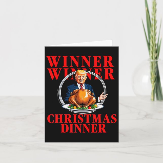 Gewinner Weihnachtsessen Funny Trump gewinnt Tur Karte (Vorderseite)