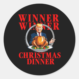 Gewinner Weihnachtsessen Funny Trump gewinnt Tur Runder Aufkleber