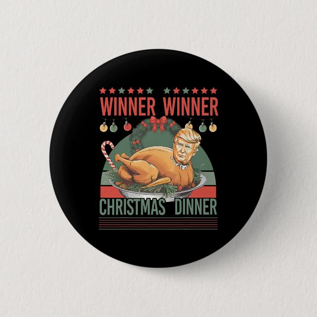 Gewinner Weihnachtsessen Funny Trump Türkei Button (Vorderseite)