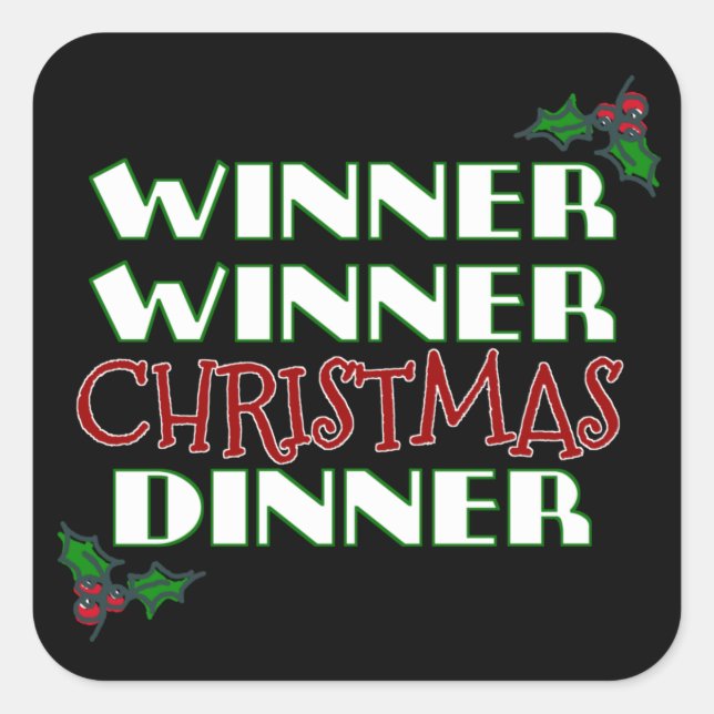 Gewinner Weihnachtsessen Quadratischer Aufkleber (Vorderseite)
