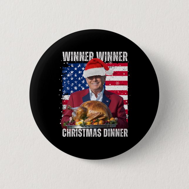 Gewinner Weihnachtsessen Spaß Funny Trump X Button (Vorderseite)