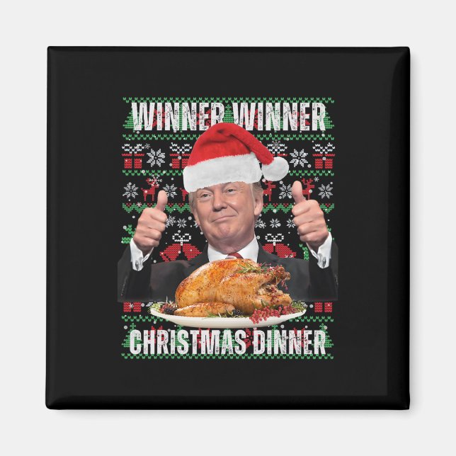 Gewinner Weihnachtsessen Spaß Funny Trump X Magnet (Vorne)