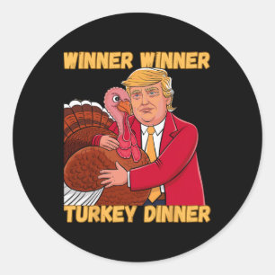 Gewinnerin Türkei Abendessen Funny Erntedank Tru Runder Aufkleber