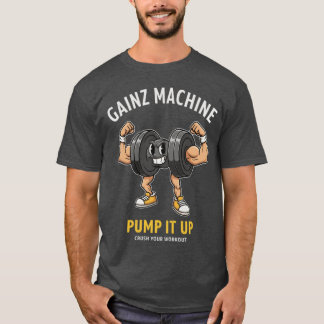Gewinnmaschine Pump es auf Lustige Hantel-Workout T-Shirt