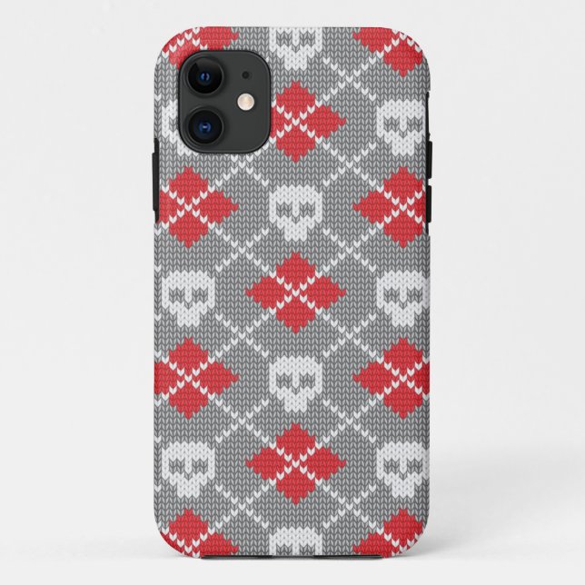 Gewirbelmuster mit Schädeln Case-Mate iPhone Hülle (Rückseite)
