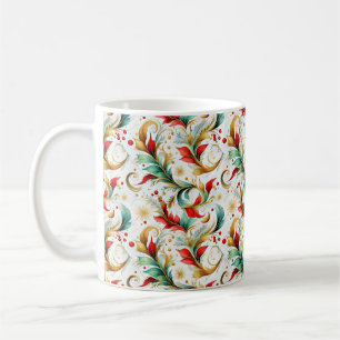 Gewirbeltes Weihnachtsflorales Kaffeetasse