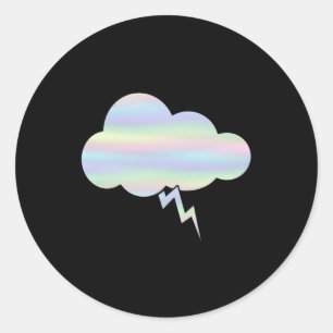 Gewitter-Blitz Wolkenwetter Runder Aufkleber