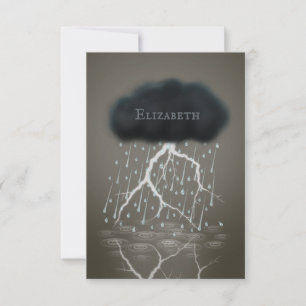 Gewitter in Surreal World Sepia personalisiert Dankeskarte