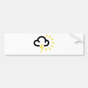 Gewitter: Retro Wettervorhersagesymbol Autoaufkleber