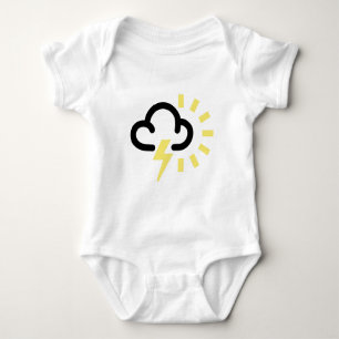 Gewitter: Retro Wettervorhersagesymbol Baby Strampler