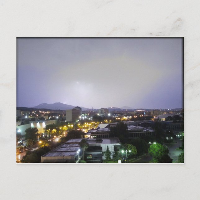 Gewitter über Thessaloniki, Griechenland Postkarte (Vorderseite)