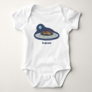 Gewitterhühner im Weltraum - Cartoon Baby Strampler