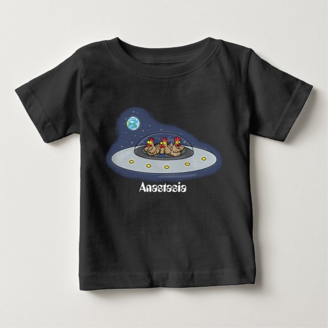 Gewitterhühner im Weltraum - Cartoon Baby T-shirt (Vorderseite)
