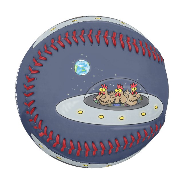 Gewitterhühner im Weltraum - Cartoon Baseball (Vorderseite Links)