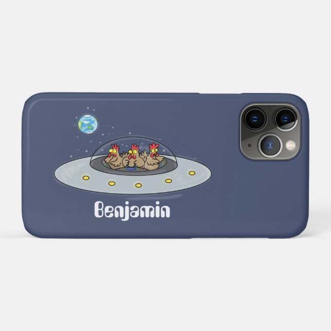 Gewitterhühner im Weltraum - Cartoon Case-Mate iPhone Hülle (Rückseite (Horizontal))