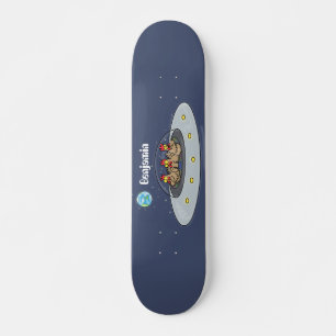 Gewitterhühner im Weltraum - Cartoon Skateboard