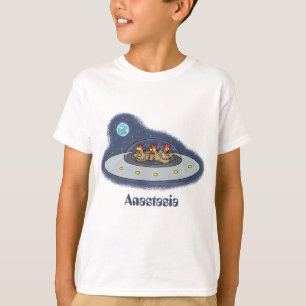 Gewitterhühner im Weltraum - Cartoon T-Shirt