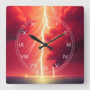 Gewitterkunst Quadratische Wanduhr