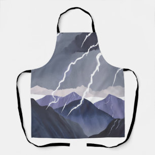Gewittersturm Wasserfarbe Dunkle Berge Schürze