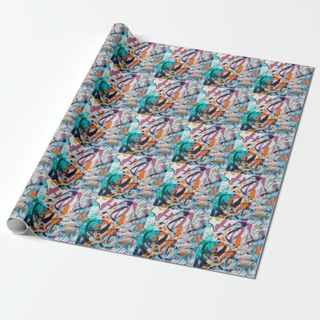 gewitterte Betonmauer, grune Textur. Geschenkpapier (Ungerollt)