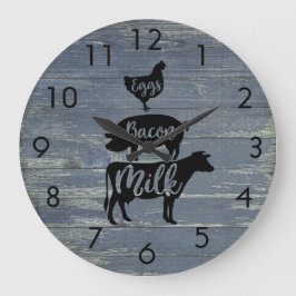Gewitterte Blaue Karpfen Eier Bacon Milk Animes Große Wanduhr