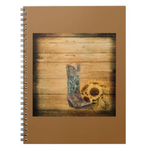 Gewitterter Western Country Sonnenblume Cowboy Sti Notizblock