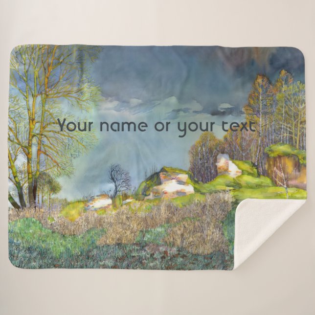 Gewitterungsbild Wasserfarbe Sherpadecke (Vorderseite (Horizontal))