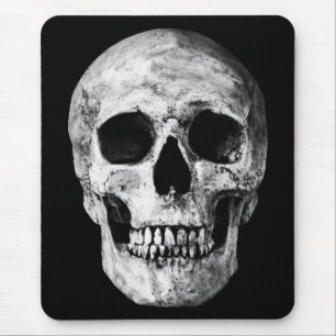 Gewogener alter Schädel - Schwarz & Weiß Mousepad