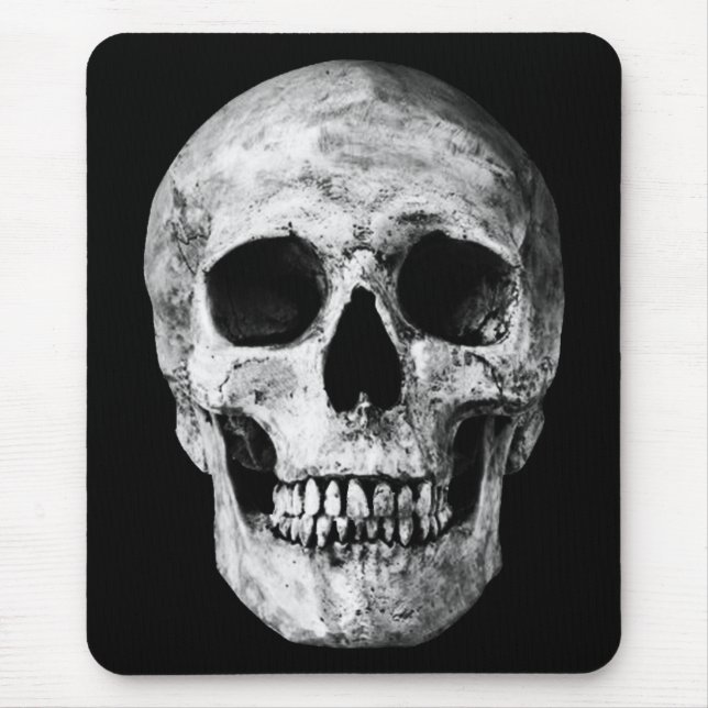 Gewogener alter Schädel - Schwarz & Weiß Mousepad (Vorne)