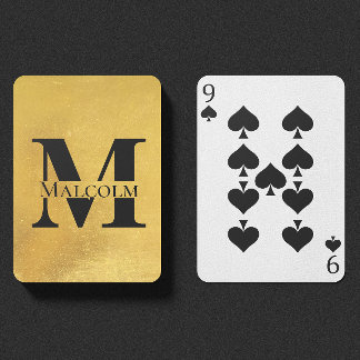 Gewogener Gold-Personalisiert-Monogramm-Individuel Spielkarten
