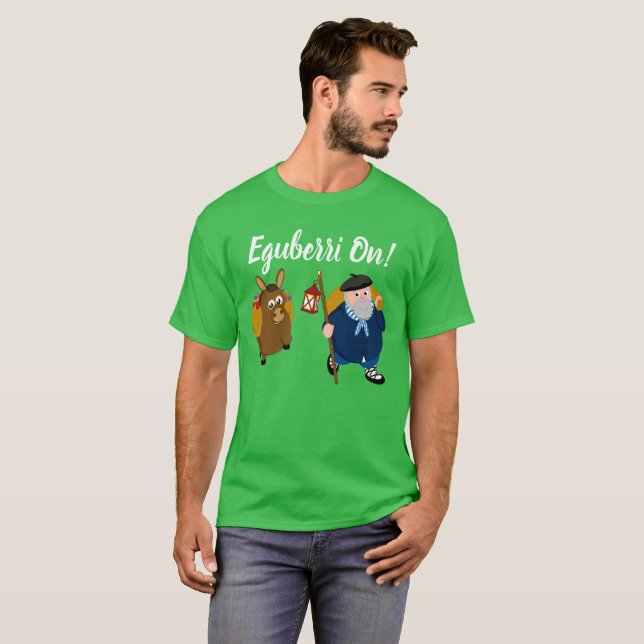 Gewohnheit, Baske Olentzero "Eguberri auf" Gruß: T-Shirt (Vorne ganz)