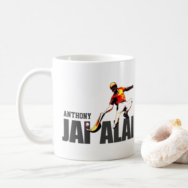 Gewohnheit, baskischer Sport Jai Alai/Cesta Punta Kaffeetasse (Mit Donut)