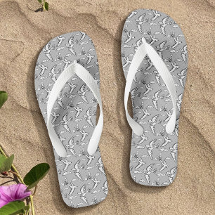 Gewohnheit der Whimsikvögel und Wolken Flip Flops