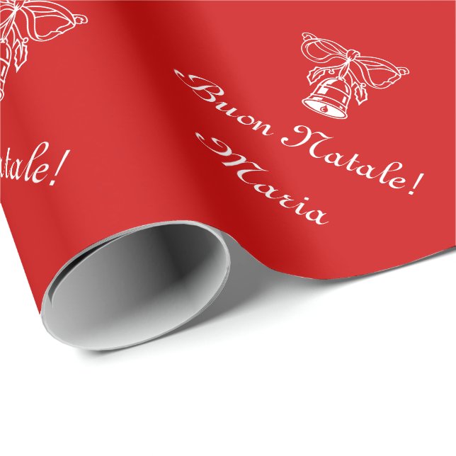 Gewohnheit des Buon Natale WeihnachtsPackpapiers | Geschenkpapier (Rolleneckpunkt)